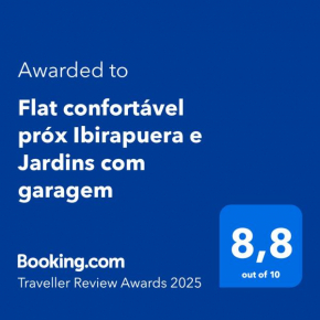 Flat confortável próx Ibirapuera e Jardins com garagem
